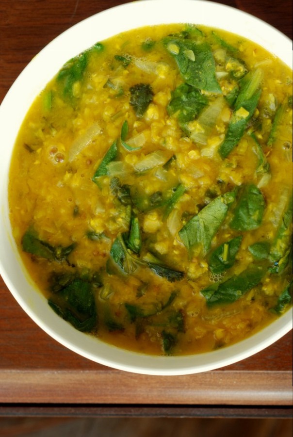 Red Lentil Soup with Spinach and Lime